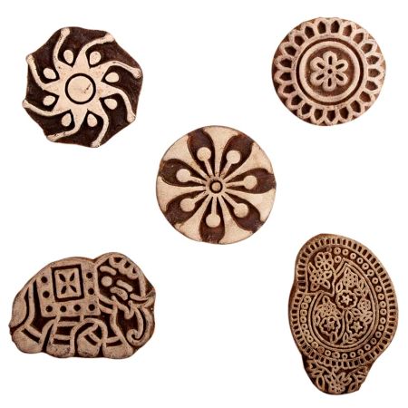 Set of 5 Piece New Mix Wooden Printing Block